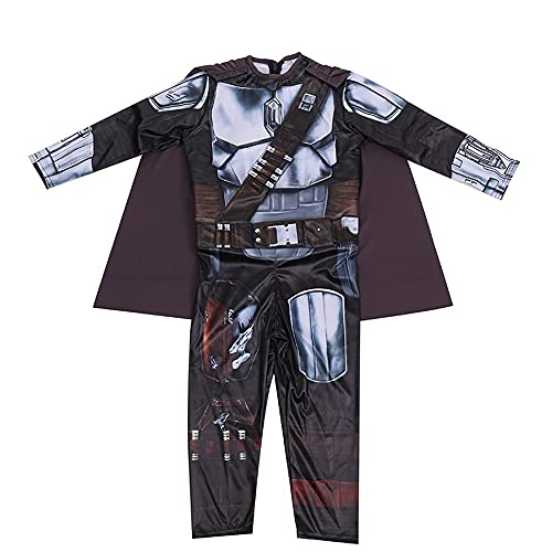 Disfraz de mandaloriano de Halloween para niños, película de Star Wars Cosplay para fiestas de disfraces (M)