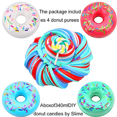 Donut Candy Slime-Fluffy Slime Fluffy Putty Floam Slime Kit for Stress Relief Toy para aliviar el estrés para niños y niñas, Regalo de cumpleaños