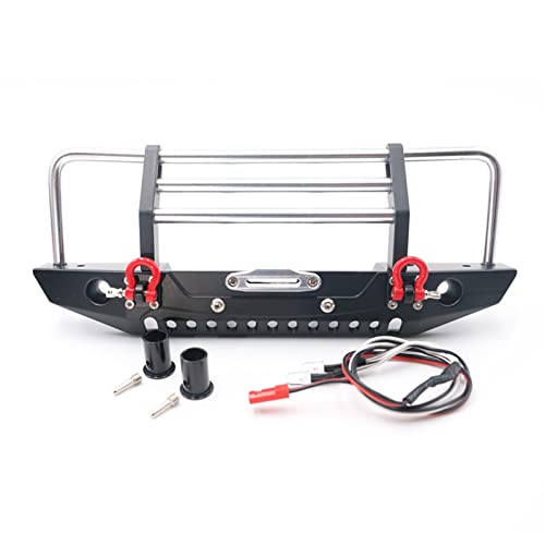 DSBH Actualizar Partes para 1/10 RC Crawler Car para Traxxas TRX-4 TRX4 para Redcat Gen8 Scout Racing Parachoques Delantero De Aleación con Luces L-ED