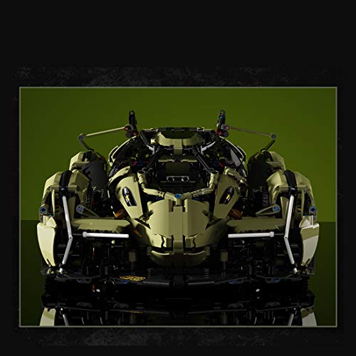 Elroy369Lion 1: 8 Static Technik - Modelo de ladrillo deportivo para Lambo V12 Vision, simulación de piezas pequeñas, construcción de vehículos, compatible con Lego (2527 piezas)