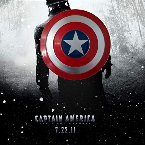 Escudo Capitan America Metal 1: 1 Adulto Apoyos de Película Niños Hierro Forjado CapitáN AméRica Shield Vengadores Disfraz de Metal Shield C,47CM