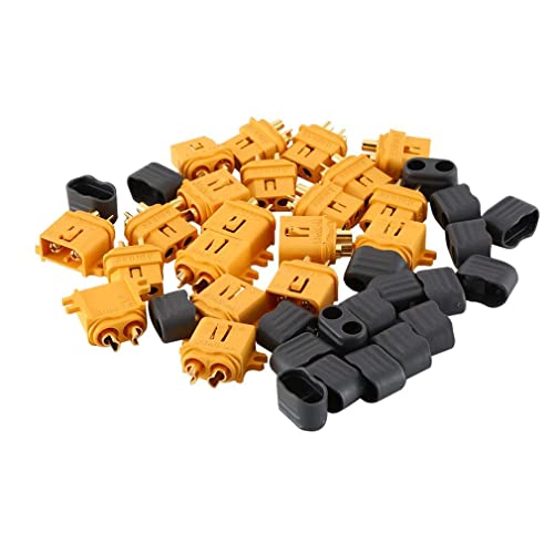 F-Mingnian-rsg Piezas de Repuesto Premium 10 Pares de Conectores XT60L enchufes de Conector Hembra y Macho con Cerradura Funda Protectora RC Multirotor Drone Plug Accesorios de Repuesto