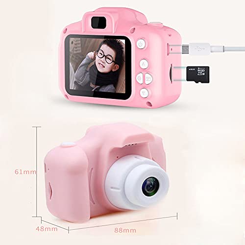 Fotos Digital para Niños, Cámara Fotos niños con Tarjeta de Memoria Micro SD 32GB, Camara Fotos Infantil para Niños Niñas Regalos de cumpleaños, 1080P, Rosa