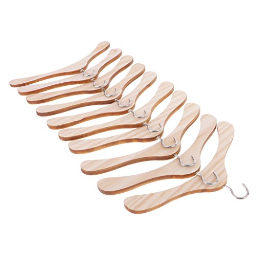 freneci 10 Piezas de Perchas de Madera de 15 Cm con Gancho de Metal para Muñeca Tío BJD 1: 3