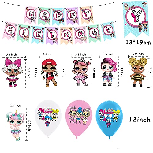 Globos de Fiesta Cumpleaños Lol Surprise Globos Lol Pancarta Muñeca Sorpresa Remolinos Colgantes de Decoración