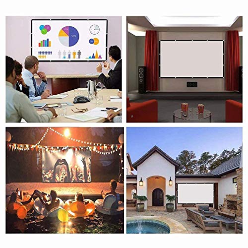 Greatangle-UK Cortina Suave Plegable Cortina de proyector portátil de Alta definición Poliéster Spandex Oficina Corporativa Cine en casa Blanco 72 Pulgadas
