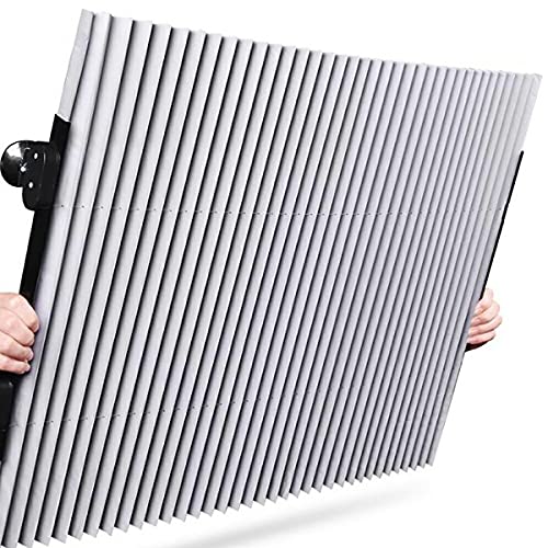 Greatangle-UK Cortina térmica Barrera de luz Adaptable Aislamiento térmico retráctil Parasol de aleación de Aluminio Parabrisas con Ventosa Parasol Trasero Plateado 46CM