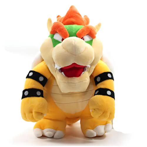 Gtrjin Super Mario Bros Bowser King Koopa Amarillo Kawaii Peluche muñecos Suaves, Regalo para niños Bonito para niños Juguetes de Peluche 25cm