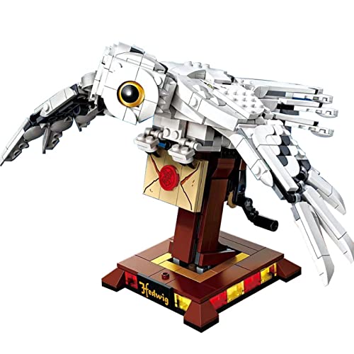 Harry Potter Owl Hedwig Building Blocks Kit de construcción con minifiguras, modelo rompecabezas 3D la serie Harry Potter 630 piezas, coleccionable exclusivo compatible con Lego Hedwig