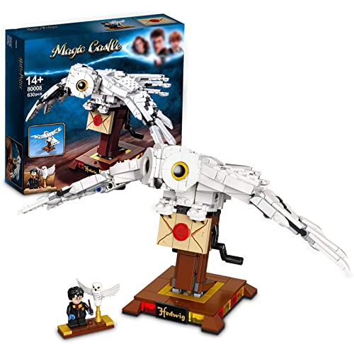 Harry Potter Owl Hedwig Building Blocks Kit de construcción con minifiguras, modelo rompecabezas 3D la serie Harry Potter 630 piezas, coleccionable exclusivo compatible con Lego Hedwig