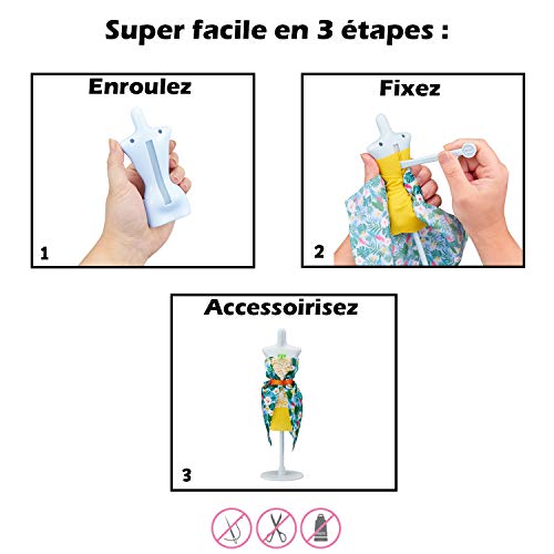 Harumika Diseño de Moda para niños: CREA Tus Propios Looks de Pasarela con Este Kit Creativo, Juego de Torso Individual, Estilo Nature Mood. Incluye maniquí Reutilizable, Tela y Accesorios.