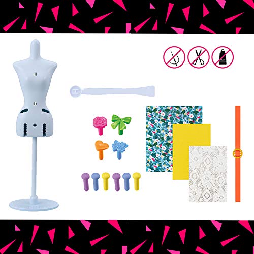 Harumika Diseño de Moda para niños: CREA Tus Propios Looks de Pasarela con Este Kit Creativo, Juego de Torso Individual, Estilo Nature Mood. Incluye maniquí Reutilizable, Tela y Accesorios.