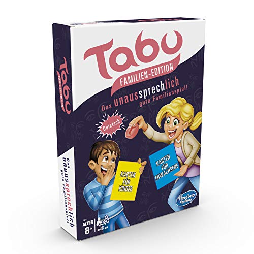 Hasbro E4941100 - Juego Familiar Tabú con Cartas para niños y Adultos, Juego Familiar
