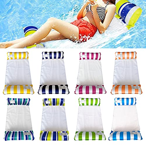 HUACHENG 100 kg de Carga colchón Inflable Hamaca Flotante de Agua Plegable Enrollable Accesorios para Piscina Silla de Cama Flotante para Piscina 120x70 cm-Azul Cielo