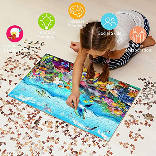 HUADADA Puzzle 1000 Piezas, Puzzle Adultos 70x50cm Coral Bay 1000 Piece Jigsaw Puzzles para Adultos