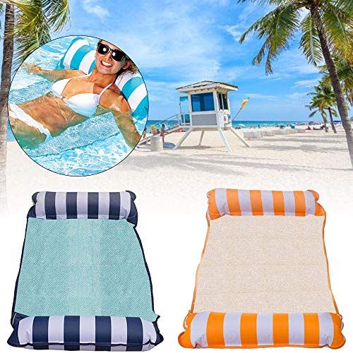 HUOHUOHUO Silla Inflable de Flotación,Hamaca Flotante para Piscina Grande,Hamaca de Agua Plegable,Tumbona Flotante para Piscina,Inflable Cama Flotante Silla,Tumbona para Agua