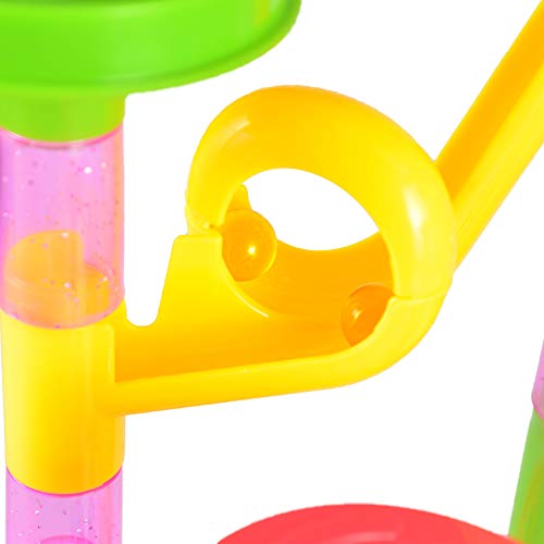 JOYIN 196 Piezas de Marble Run Conjunto Compacto, de construcción Building Blocks Juguetes, Tallo Juguete de Aprendizaje, (156 Piezas de plástico translúcido + 40 mármoles de Cristal)