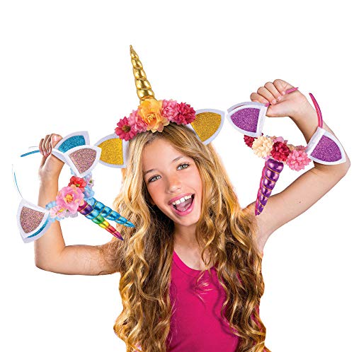 JOYIN Bricolaje Diadema Cuerno de Unicornio Flor Colorida Orejas de Gato DIY 181 Pcs Accesorios Pelo Regalos para Niñas Cosplay
