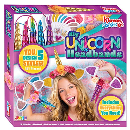 JOYIN Bricolaje Diadema Cuerno de Unicornio Flor Colorida Orejas de Gato DIY 181 Pcs Accesorios Pelo Regalos para Niñas Cosplay
