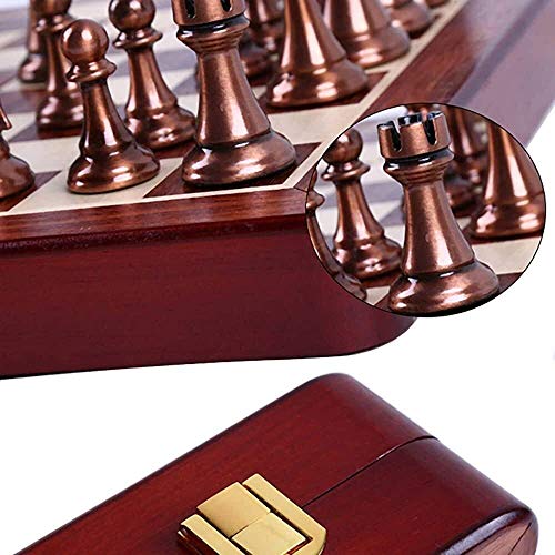 Juego de ajedrez Juego de Viaje para Adultos, niños, Tablero de ajedrez, Tablero de ajedrez Plegable de Madera, Altura de Rey, 67 mm, ajedrez, portátil, ajedrez Internacional, Rompecabezas Informal,