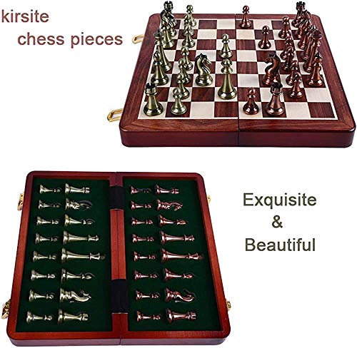 Juego de ajedrez Juego de Viaje para Adultos, niños, Tablero de ajedrez, Tablero de ajedrez Plegable de Madera, Altura de Rey, 67 mm, ajedrez, portátil, ajedrez Internacional, Pieza de Rompecabezas i