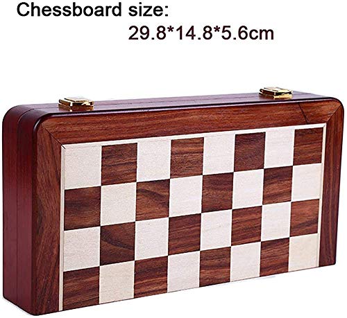 Juego de ajedrez Juego de Viaje para Adultos, niños, Tablero de ajedrez, Tablero de ajedrez Plegable de Madera, Altura de Rey, 67 mm, ajedrez, portátil, ajedrez Internacional, Pieza de Rompecabezas i