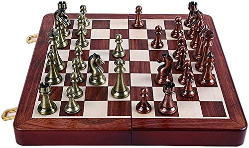 Juego de ajedrez Juego de Viaje para Adultos, niños, Tablero de ajedrez, Tablero de ajedrez Plegable de Madera, Altura de Rey, 67 mm, ajedrez, portátil, ajedrez Internacional, Pieza de Rompecabezas i