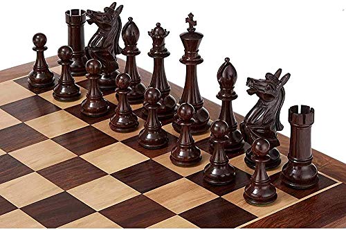 Juego de ajedrez para Viajes, Adultos, niños, Tablero, Juego de ajedrez, Juego de ajedrez de Palisandro y Caja de Almacenamiento, Inteligencia de ajedrez de Altura de Rey de 6", Intercambio e Parte
