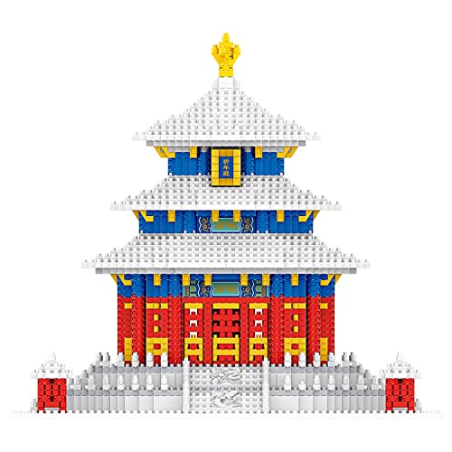 Juegos de construcción de Casas modulares, 2641 Piezas Templo del Cielo Arquitectura China Antigua Famosa Street View Bloque de construcción de micropartículas, no Compatible con Lego