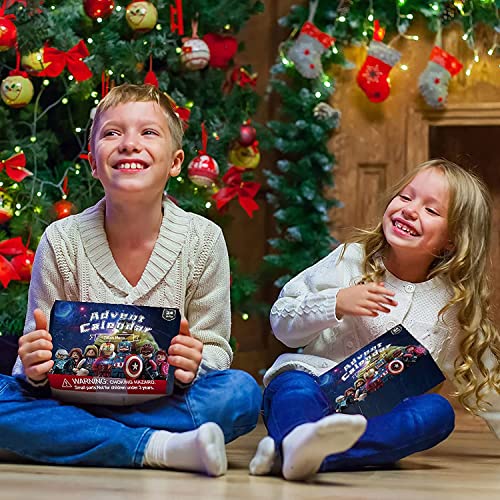 KFGJ Calendario de Adviento Marvel 2021, Calendario de Adviento SuperhéRoes, Caja Ciega de Juguetes,Caja Ciega Sorpresa, Juguetes de descompresión para niñas, niños