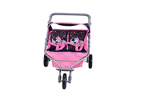 KNORRTOYS.COM-Cochecito Doble para muñecas Magic Unicorn, Color Azul Oscuro (16736)