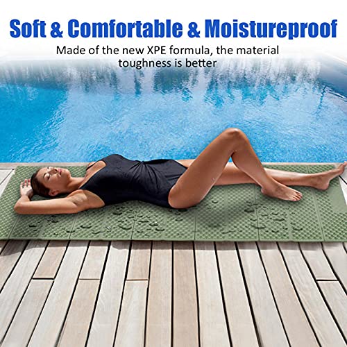 Kuuleyn Colchoneta de Espuma Plegable, colchoneta de Espuma para Acampar para Exteriores Colchoneta de Playa Plegable Colchoneta para Dormir Colchón Impermeable Adecuado para Deportes(Ejercito Verde)
