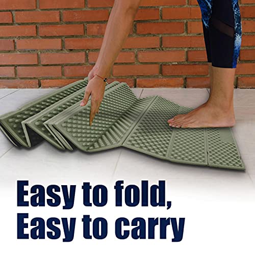 Kuuleyn Colchoneta de Espuma Plegable, colchoneta de Espuma para Acampar para Exteriores Colchoneta de Playa Plegable Colchoneta para Dormir Colchón Impermeable Adecuado para Deportes(Ejercito Verde)