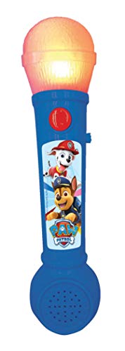 LEXIBOOK Paw Patrol Microfóno niños, Juguete Musical, Altavoz Integrado, Efectos Luminosos, melodías de demostración Incluidas, Azul/Rojo