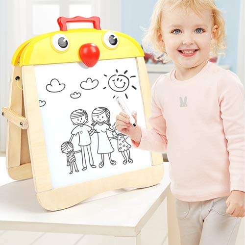 Lihgfw Tablero de Dibujo de Doble Cara Pintada Junta magnético Tablero de Escritura Inicio del bebé pequeña Pizarra Tablero de Dibujo Apto for niños Mayores de 1 año (Color : Natural)