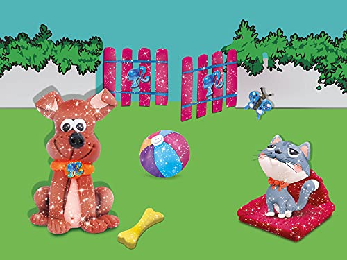 Lisciani, Barbie Glitter Dough Kit Casa, 5 Botes en Forma de corazón, Plastilina con Purpurina, Pack 5 x 100 g, 88850-Juego Creativo para niñas a Partir de 3 años, Multicolor (88850)