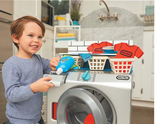 little tikes First Washer-Dryer-Interactiva Sonidos-Electrodoméstico Realista de Juguete para Niños, Multicolor (651410)