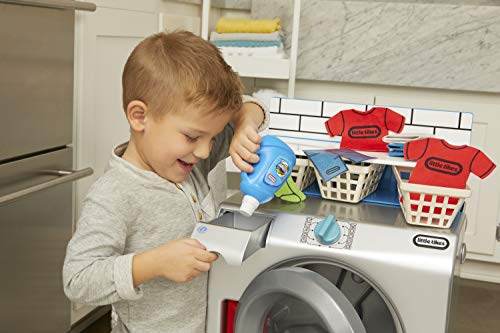 little tikes First Washer-Dryer-Interactiva Sonidos-Electrodoméstico Realista de Juguete para Niños, Multicolor (651410)