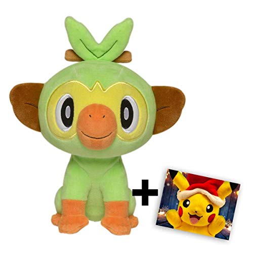 Lively Moments Pokémon Galar de peluche con diseño de espada y escudo de Nintendo Switch, incluye tarjeta de felicitación