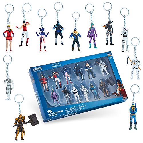 Llaveros con Personajes de Fortnite Pack de Lujo de 5 - Llavero con Figuras auténticas, Personajes Populares de Fornite Battle Royale - Serie 3 (Caja de Lujo - A)