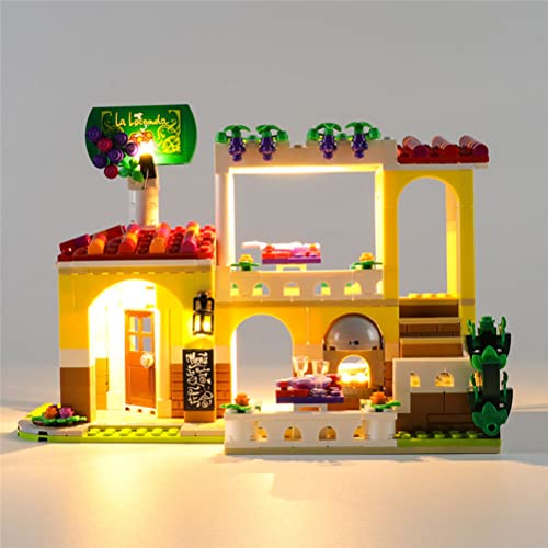 LOO LA Conjunto de luz LED Compatible con Lego Friends Heartlake City Restaurant, Kit de luz LED Compatible con Lego 41379 Bloques de construcción Modelo (no Incluido el Modelo)
