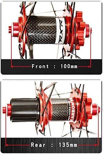L&WB Láminas De Bicicleta De Montaña, Ruedas De Ruedas De Bicicleta De 26 Pulgadas Aleación De Aluminio De Doble Pared MTB Ruedas De Bicicleta Freno De Disco De Liberación Rápida De 24 Orificios,Rojo