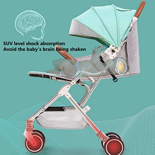 LXDDP Cochecito Plegable, Cochecito de Viaje Ligero para bebés, Silla de Paseo 2 en 1 con Asiento Trasero reclinable, Cochecitos de niños compactos y Ligeros, Desde el Nacimiento hasta los 25 Kg