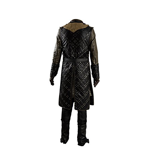 Manfis Disfraz de cosplay medieval del rey del Norte, armadura imperial, para hombre, color negro, talla M