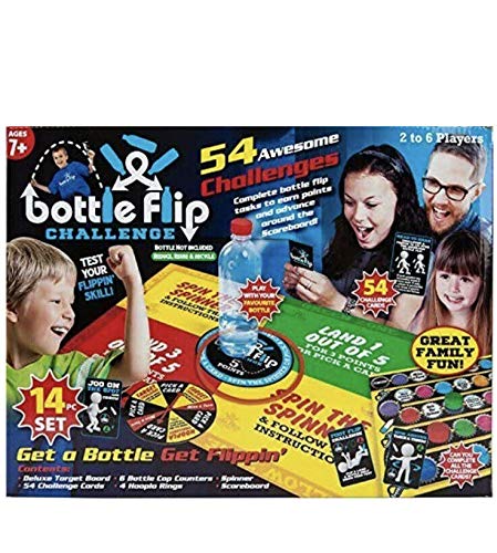 Mantraraj Botella Flip Challenge Juego Set 54 Diferentes Desafíos Impresionantes 14 piezas Set Family Fun 7+