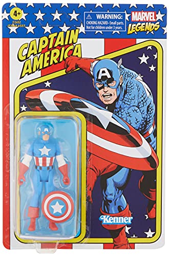 Marvel Classic Hasbro Series - Figura del Capitán América de 9.5 cm - Colección Retro 375