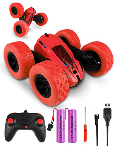 Maxesla Coches Teledirigido para Niños con 360° Rotación, 2.4 GHz Coches Teledirigidos, Coche teledirigido 4x4 de Alta Velocidad 4WD, Coche RC niños de 6 7 8 9 12 años de Edad Regalo, Rojo