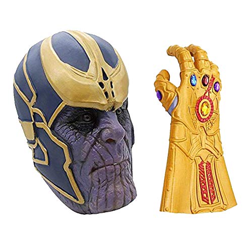 MIMINUO Máscara de Cosplay de Avengers Infinity War con Accesorios de Fiesta de Disfraces de Guante de guantelete Infinito