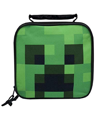 Minecraft Almuerzo Caja de Almuerzo Creeper Comida Escuela Contenedor Bolsa para Un tamaño