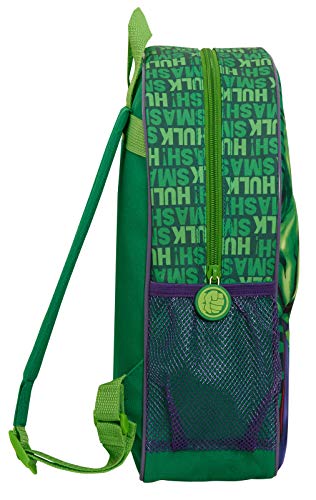 Mochila 3D increíble Hulk para niños de Marvel Vengadores escolar, almuerzo y viaje